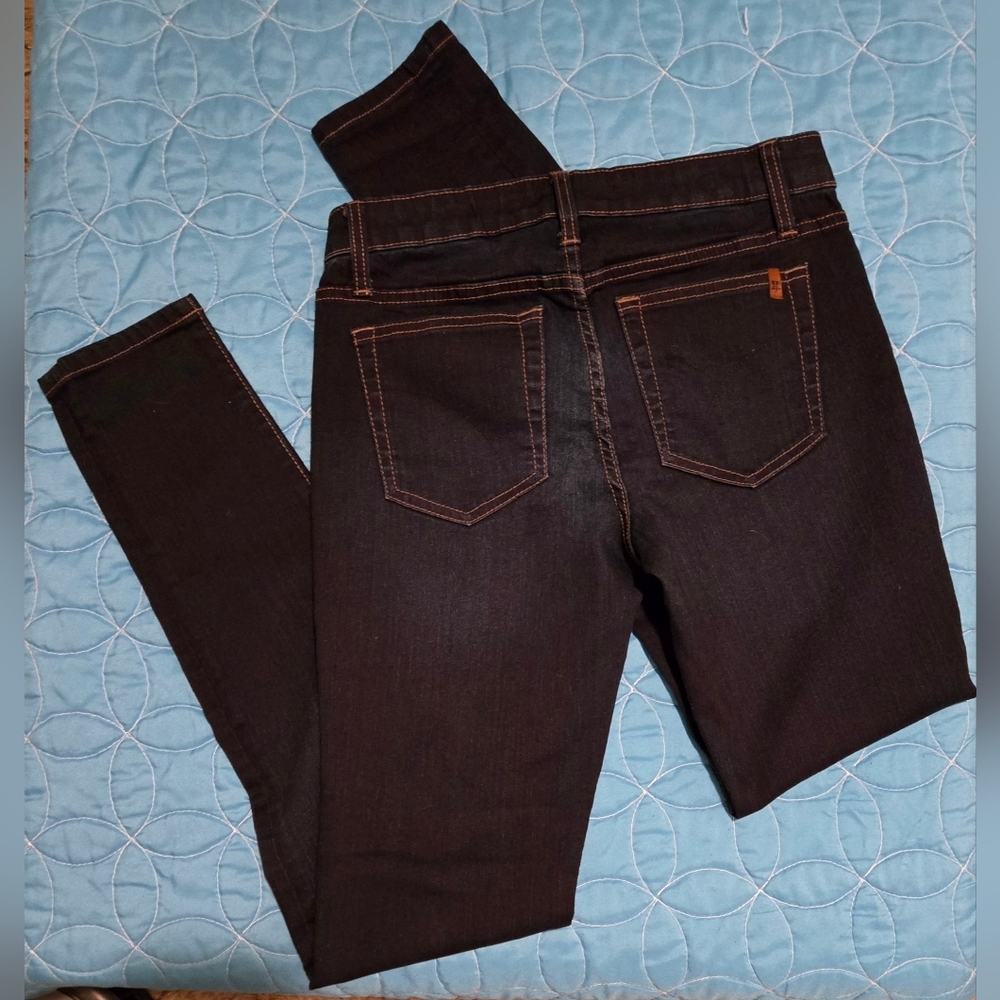 EC~Paige Verdugo Ankle Distressed Midrise Dark Blue Jeans - Picture 6 of 12